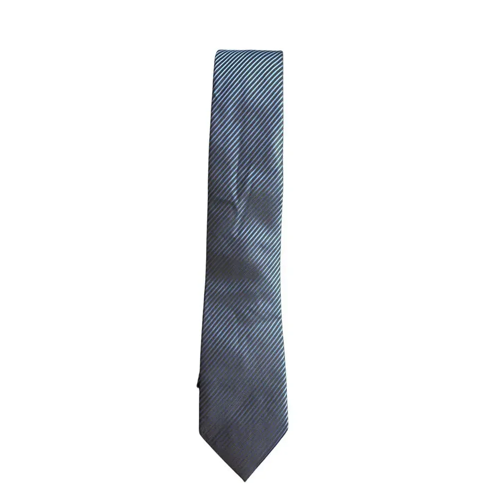 Hisdern Blue and Black Diagonal Pinstripe Necktie Pre-owned‎